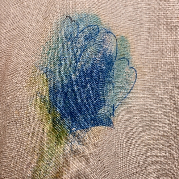 NWT Ali Miles Top Linen & Cotton Watercolor Floral Artsy Lagenlook Womens Large - Picture 6 of 16